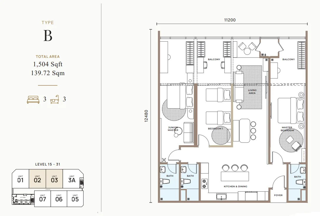 Type B floor plan