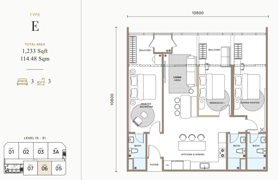 Type E floor plan